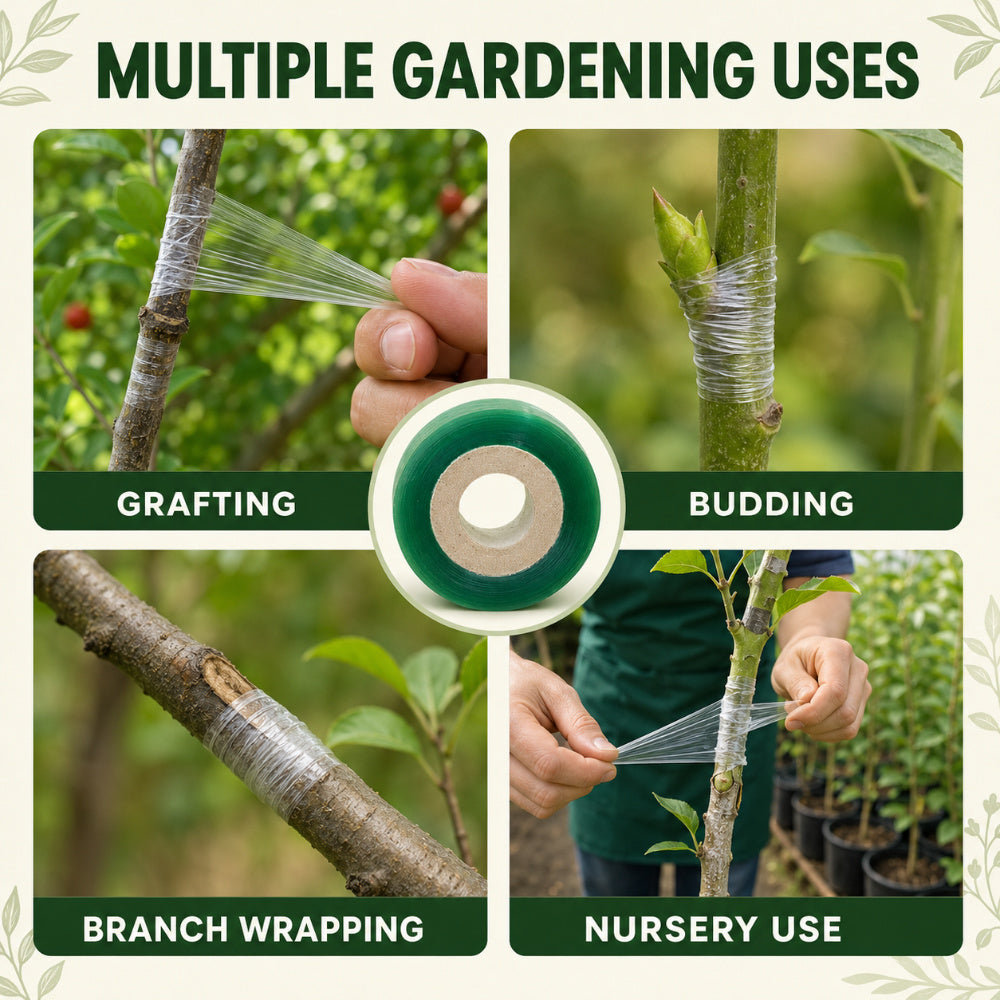 Casa De Amor Grafting Tape for Plants, 1 Inch Transparent Stretchable Grafting Film for Fruit Trees, Budding, Nursery, Branch Wrapping and Plant Repair, Pack of 1