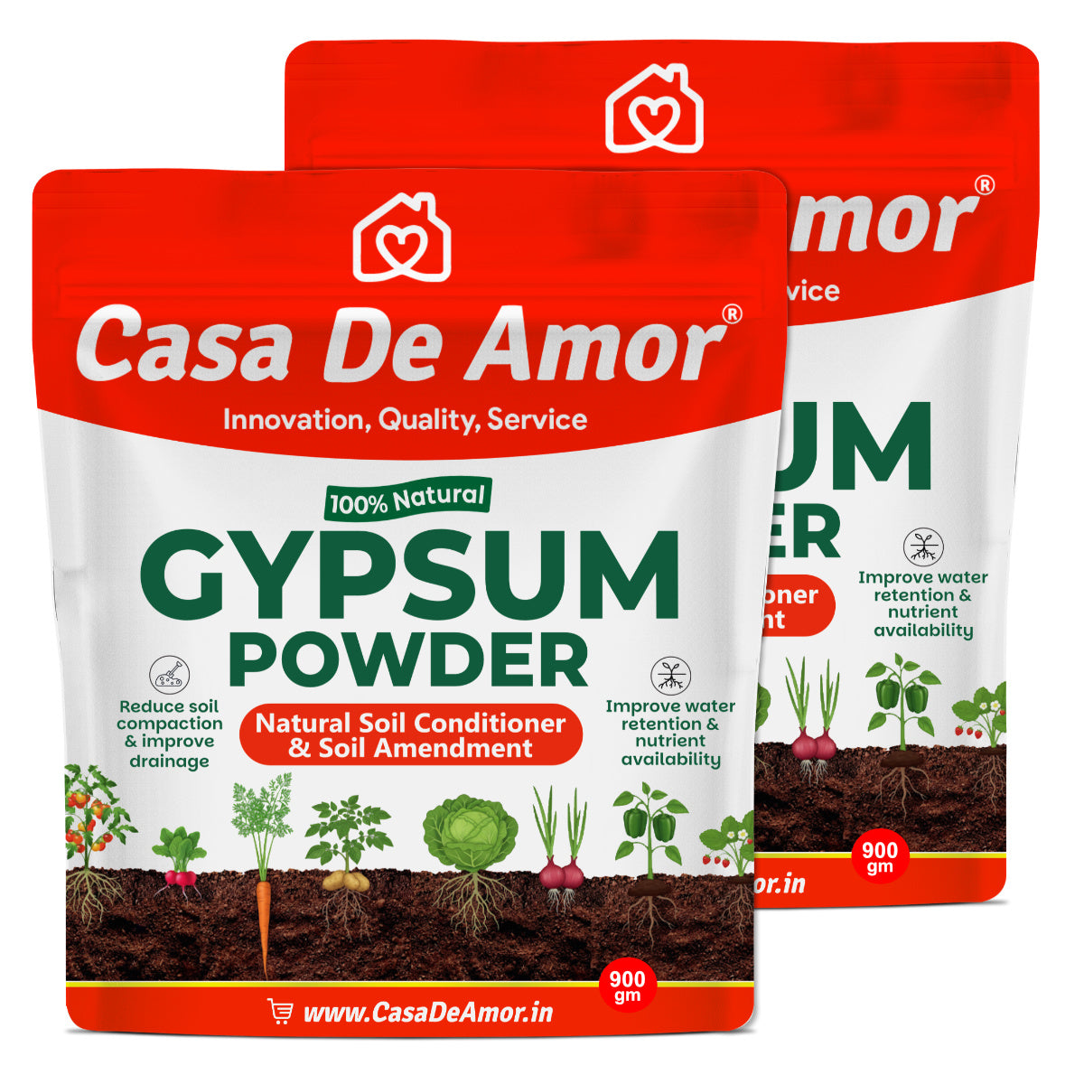 Casa De Amor Gypsum Powder for Plants | Natural Soil Conditioner & Soil Amendment for Lawn and Garden
