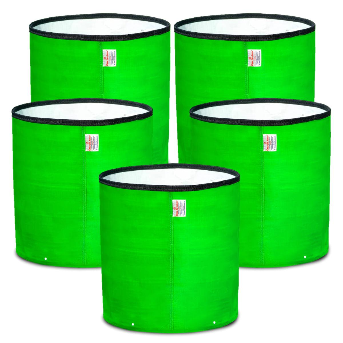 Casa De Amor 12x12 Inch HDPE Grow Bag Heavy Duty Round Planter Bag with Black Top Border | Reusable Grow Bags for Home Garden, Vegetables, Flowers & Terrace Gardening, 260 GSM