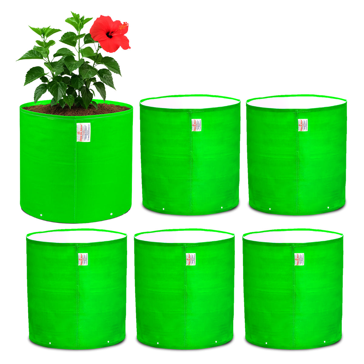 Casa De Amor Premium HDPE 260 GSM UV-Protected Round Grow Bags – 15x15 Inch, Green, Pack of 3 – Ideal for Terrace & Vegetable Gardening