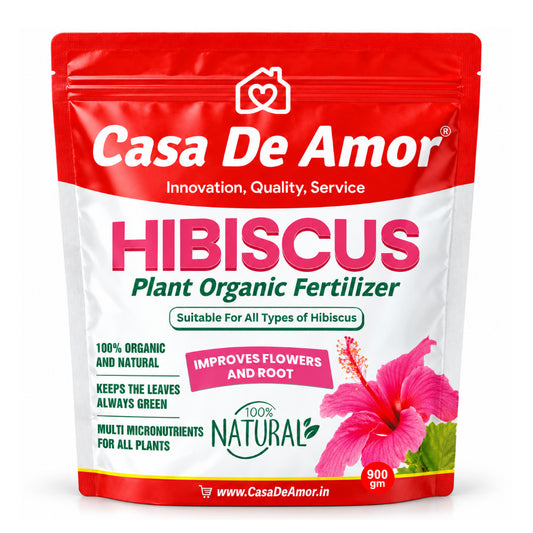 Casa De Amor Organic Hibiscus (Gudhal) Plant Fertilizer for Flowering, Bright Leaves, Healthy Stems and Strong Roots