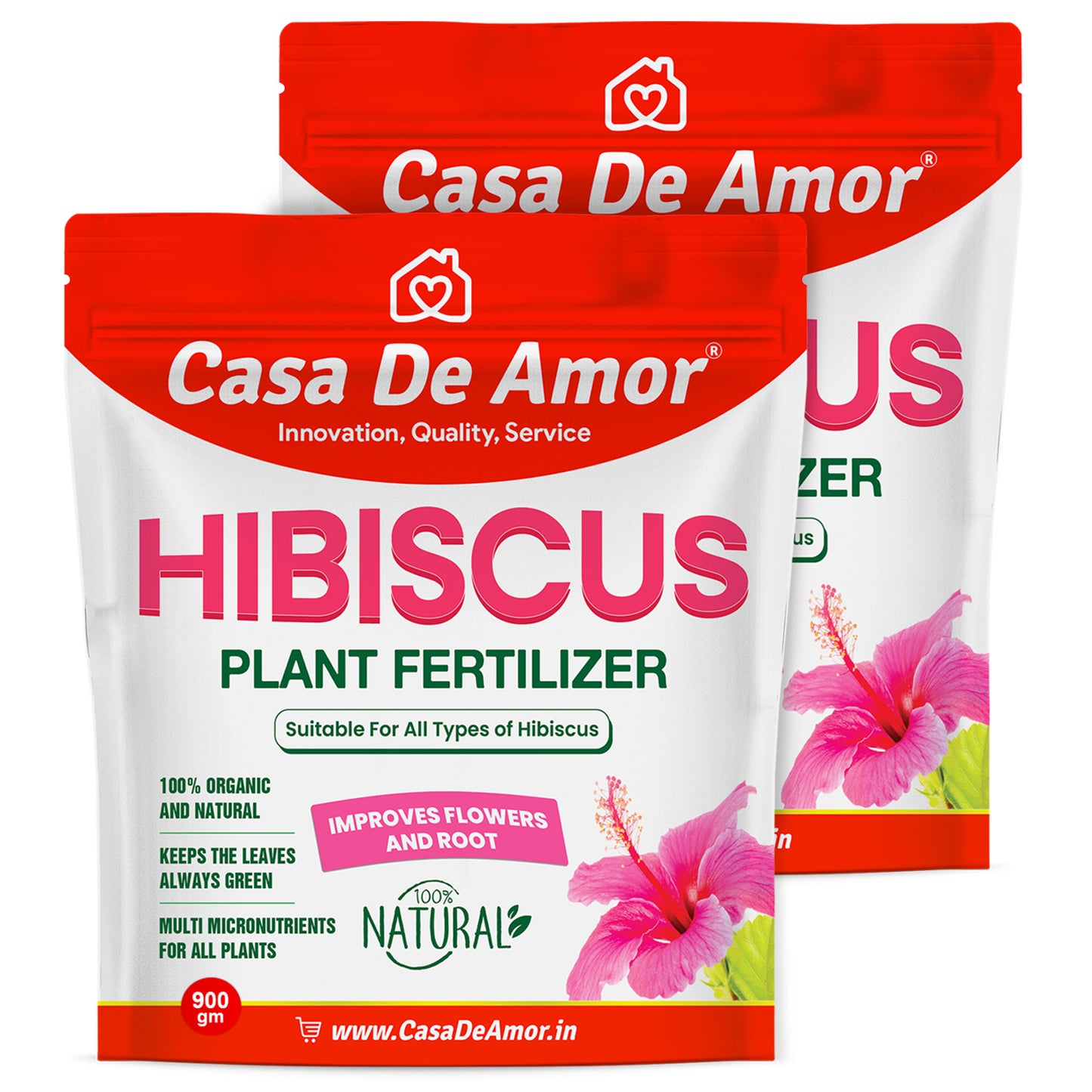 Casa De Amor Organic Hibiscus (Gudhal) Plant Fertilizer for Flowering, Bright Leaves, Healthy Stems and Strong Roots
