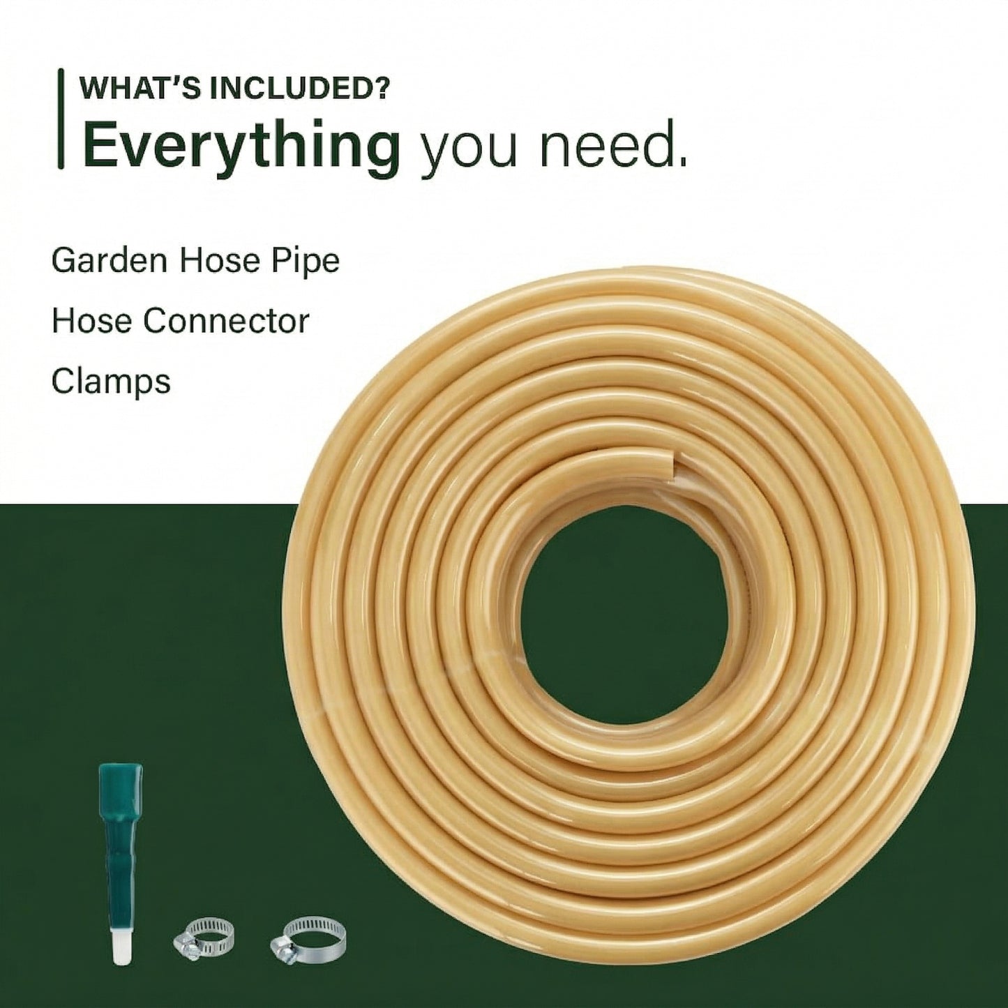 Casa De Amor 0.5 Inch Garden Hose Pipe with Connectors & Clamps for Gardening & Home Use