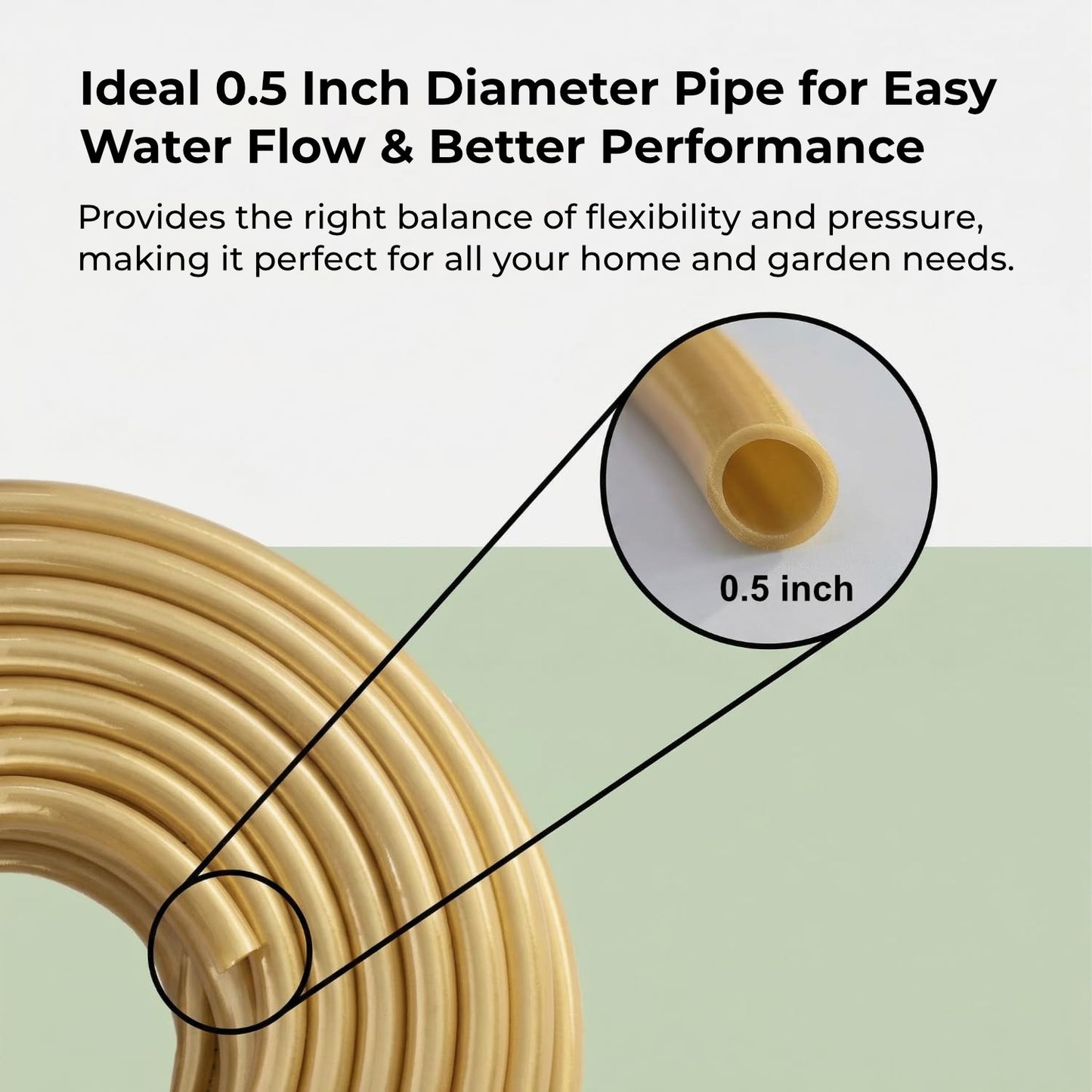 Casa De Amor 0.5 Inch Garden Hose Pipe with Connectors & Clamps for Gardening & Home Use
