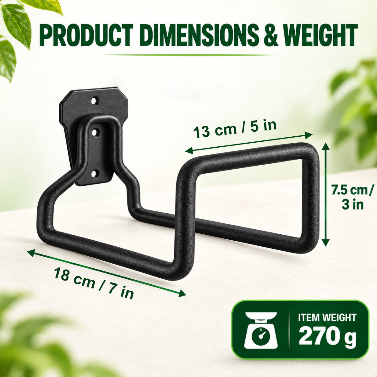 Casa De Amor Garden Hose Hanger for Wall, Heavy Duty Metal, Black