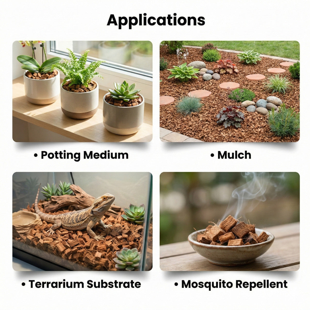 Casa De Amor Natural Coconut Husk Chip Fiber for Orchids, Anthurium, Mulch, Reptile Bedding, Potting Soil Mix for Indoor & Outdoor, Growing Media