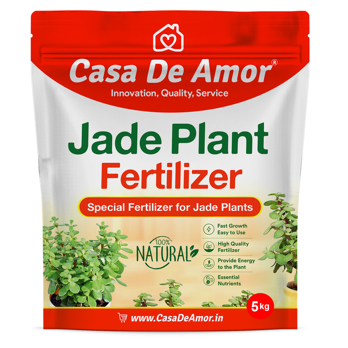 Casa De Amor Organic Jade Plant Fertilizer, Heathier Greener and Shinier Leaves | Jade Good Luck Feng Shui Plant Fertilizer