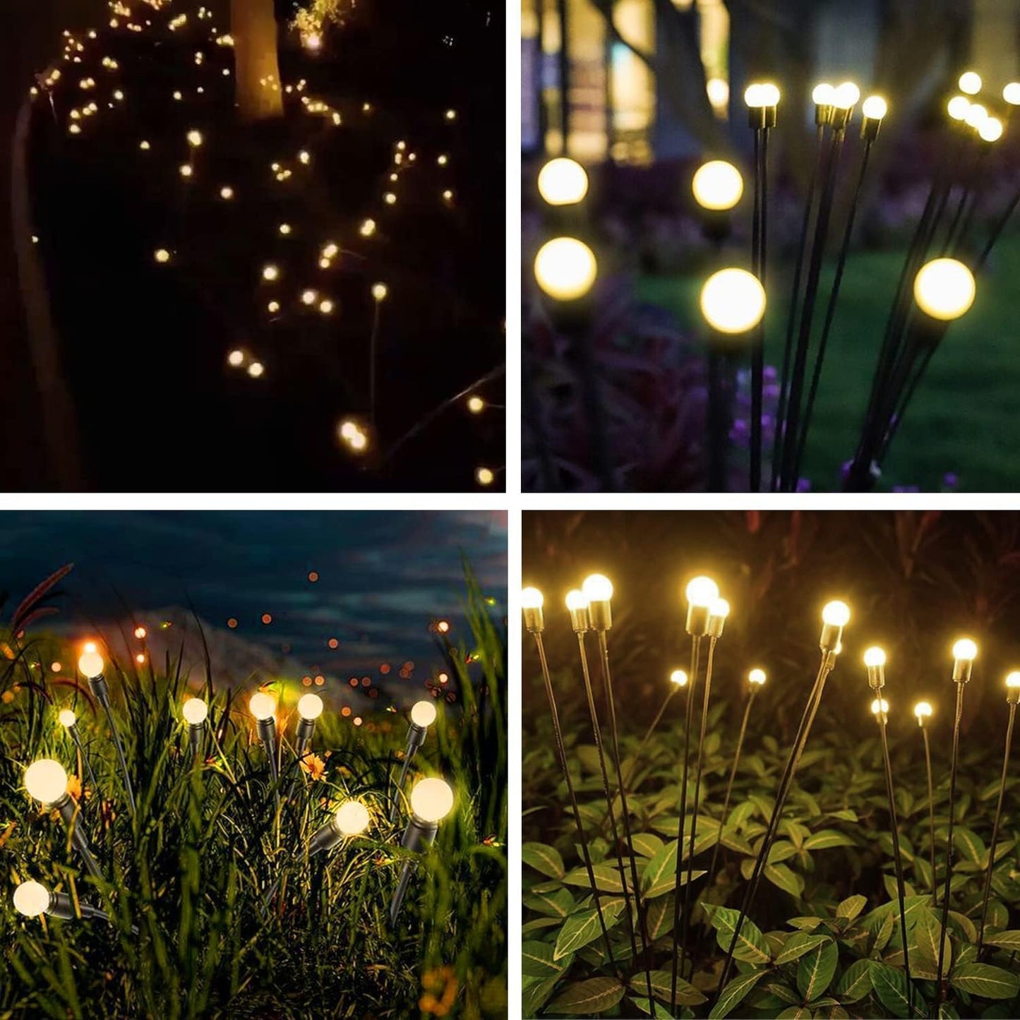Casa De Amor Solar Garden Light for Outdoor Decoration | Swaying Firefly Lights for Balcony, Patio, Terrace, Lawn, Pathway | Waterproof, Solar Powered, Warm White LED Lamps