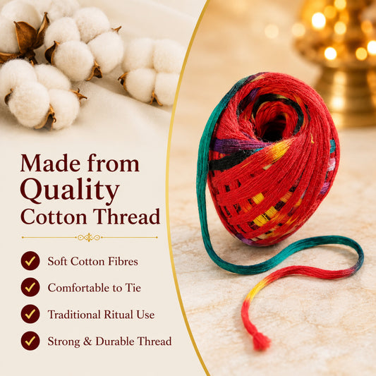Casa De Amor Panchrang Cotton Kalava Mauli Dhaga, Multicolour