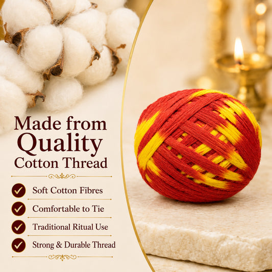 Casa De Amor Cotton Kalava Mauli Dhaga, Red & Yellow