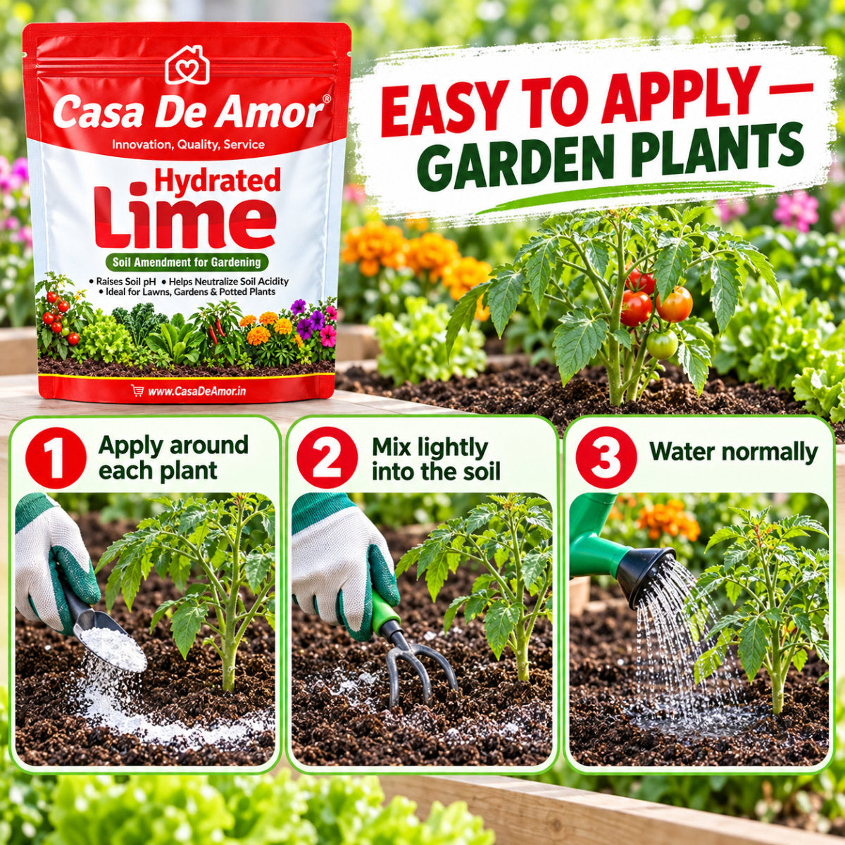 Casa De Amor Hydrated Lime for Gardening and Soil Amendment