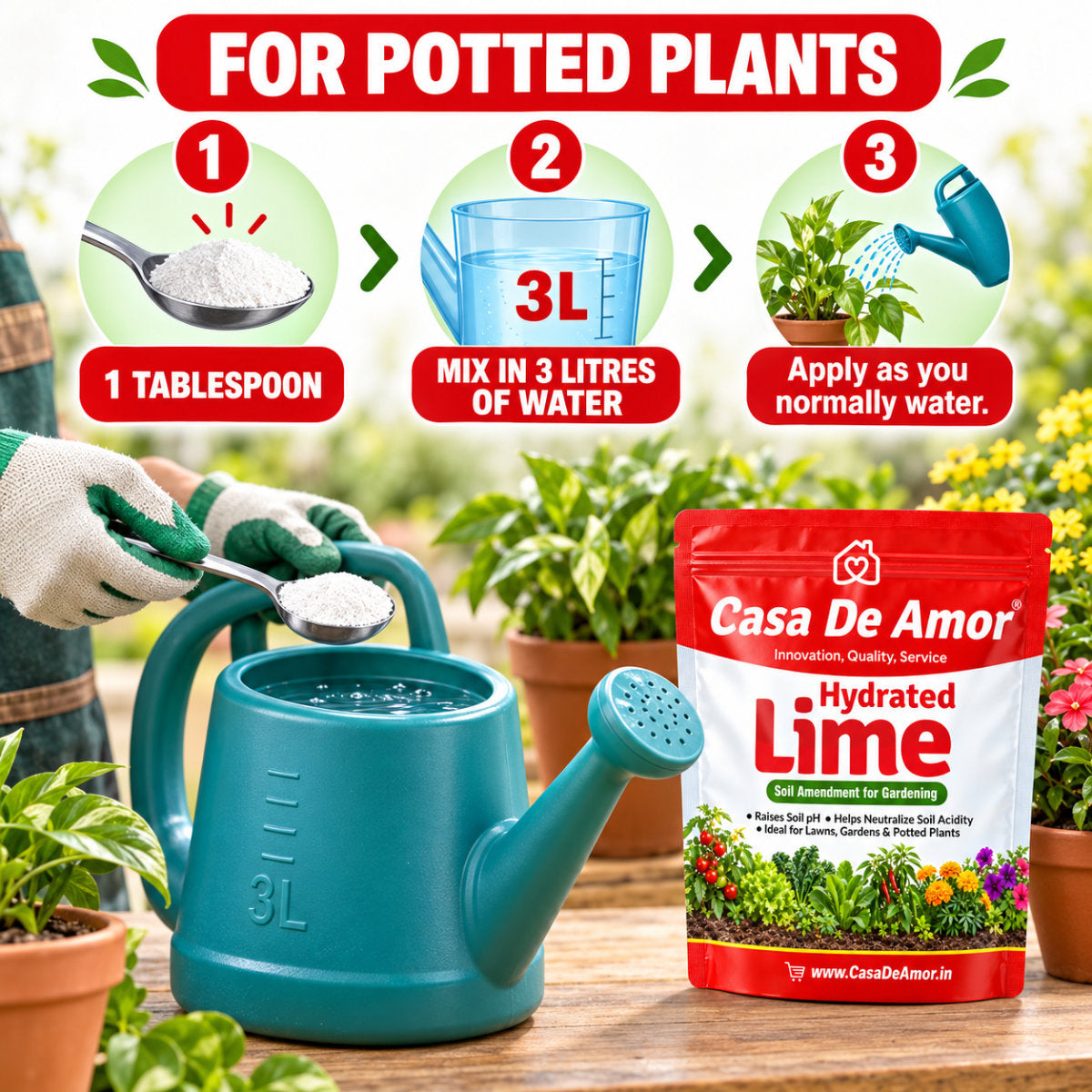 Casa De Amor Hydrated Lime for Gardening and Soil Amendment