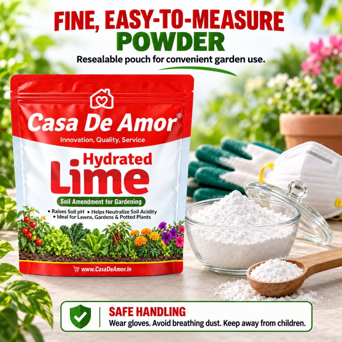 Casa De Amor Hydrated Lime for Gardening and Soil Amendment