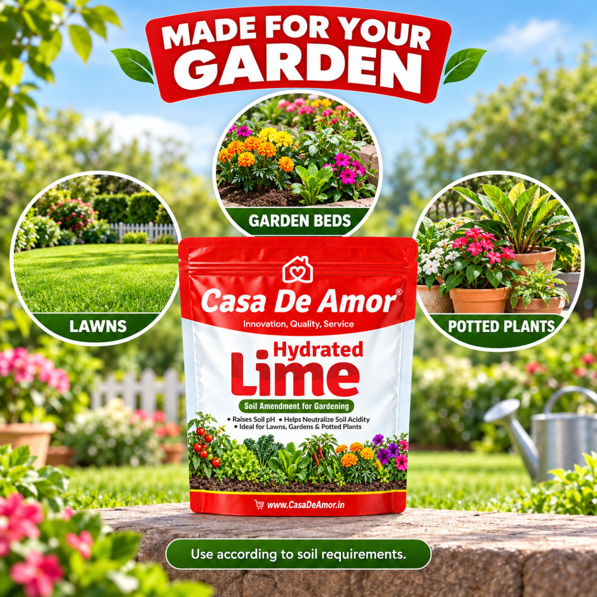 Casa De Amor Hydrated Lime for Gardening and Soil Amendment