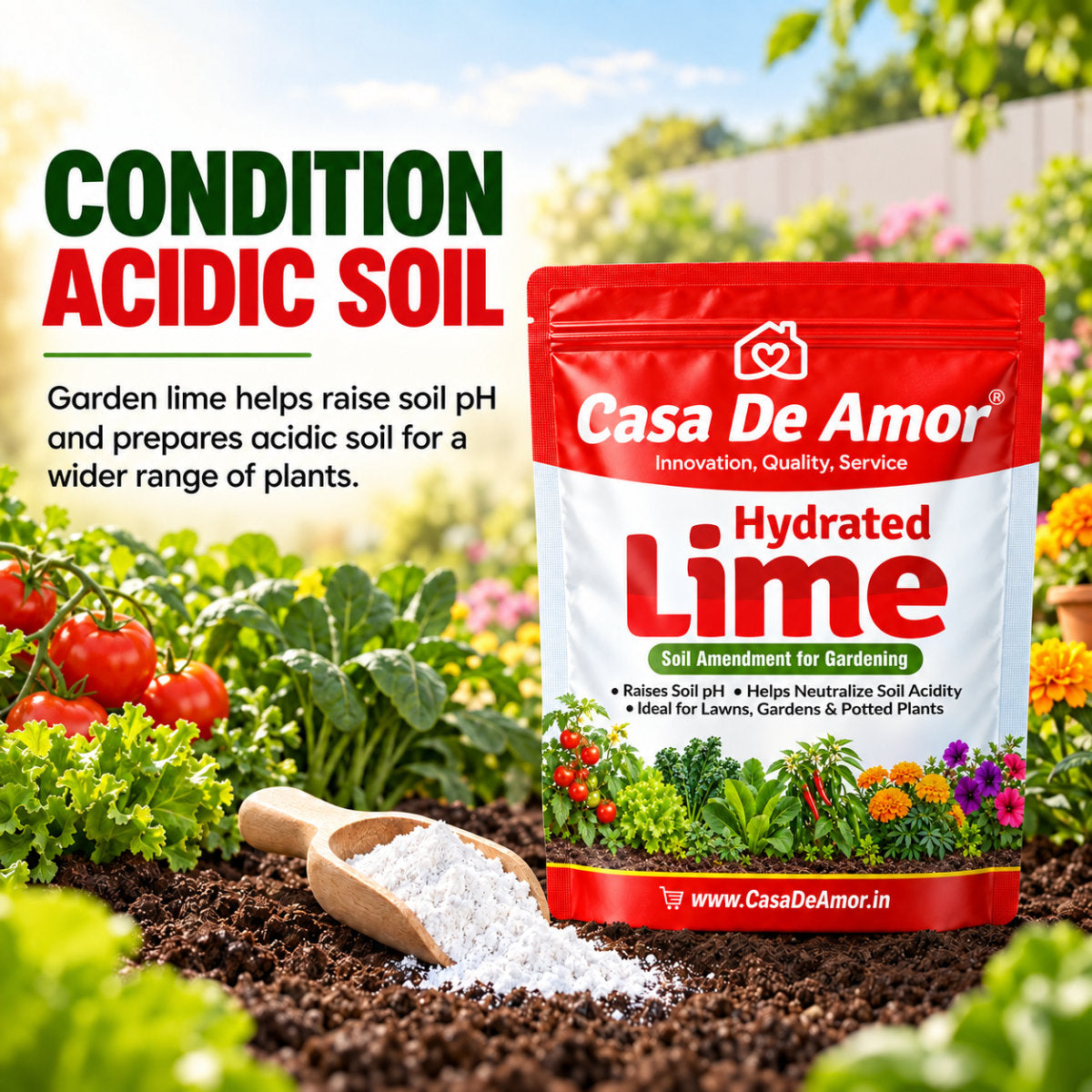 Casa De Amor Hydrated Lime for Gardening and Soil Amendment