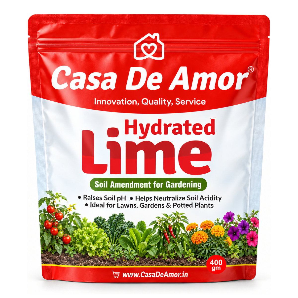 Casa De Amor Hydrated Lime for Gardening and Soil Amendment