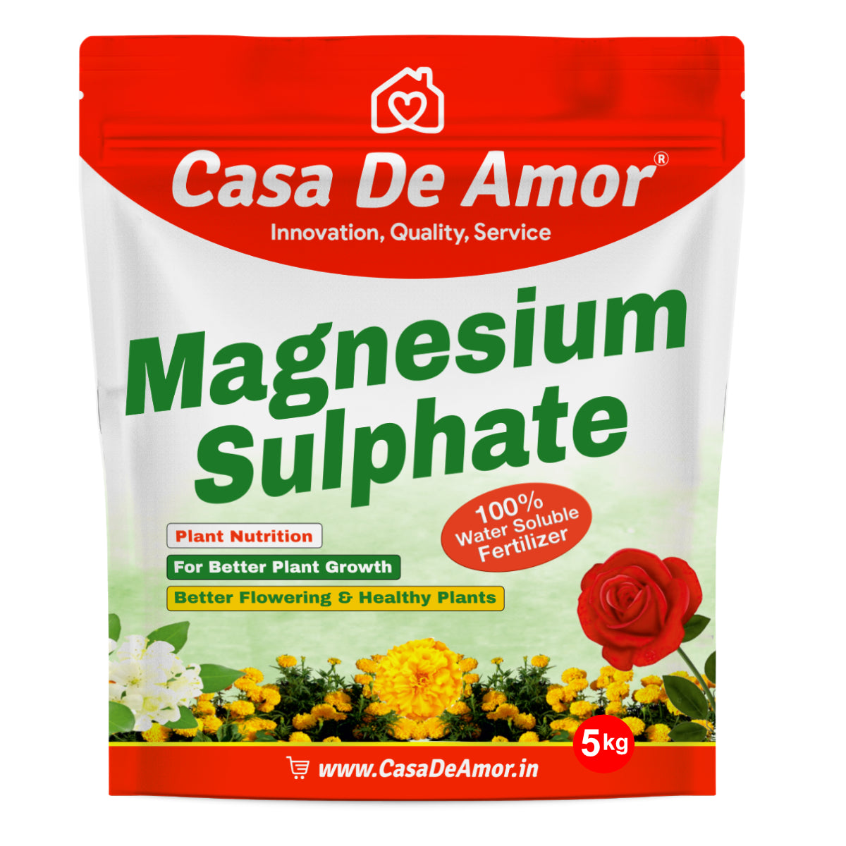 Casa De Amor Magnesium Sulphate for Better Plant Growth, Suitable for all types of plants - flowers, vegetables, indoor plants, outdoor plants