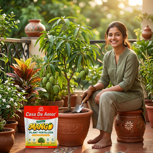 Casa De Amor Mango Plant Fertilizer for Faster Growth, Flowering & Fruiting | Improves Mango Size & Taste | Suitable for All Mango Trees & Plants | Natural Nutrient Formula