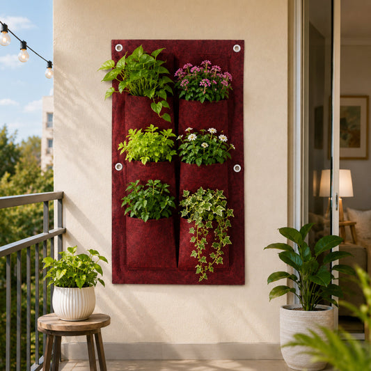 Casa De Amor Vertical Wall Planter & Storage Organizer, 8 Pocket Hanging Grow Bag for Balcony Indoor Outdoor Gardening, Multipurpose Wall Organizer, 27 x 15.5 Inch, Pack of 1