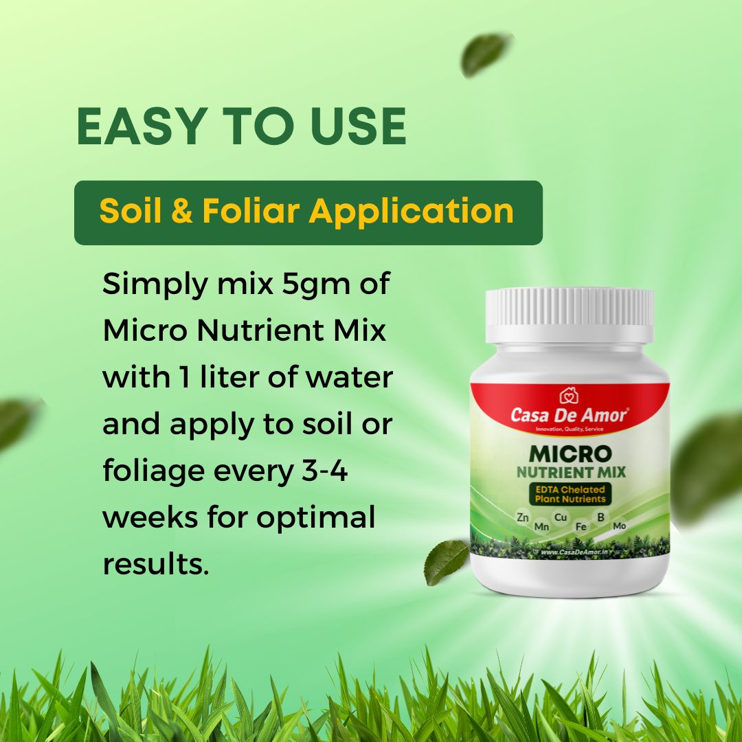 Casa De Amor Micro Nutrient Mix 150gm - Micronutrient Mix Plant Food for Plants- EDTA Chelated Formula - Zinc, Boron, Iron, Manganese and more - 100% Water Soluble