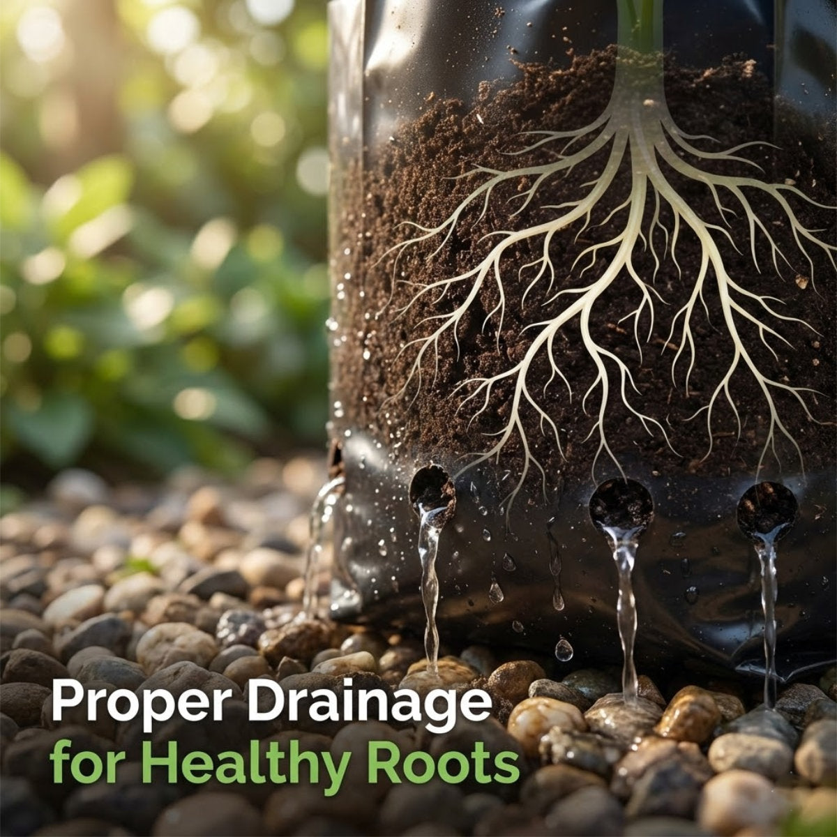 Casa De Amor Recyclable Plastic UV Protected Poly Grow Nursery Plant Bags | Plant Bags for Home Garden (Black)