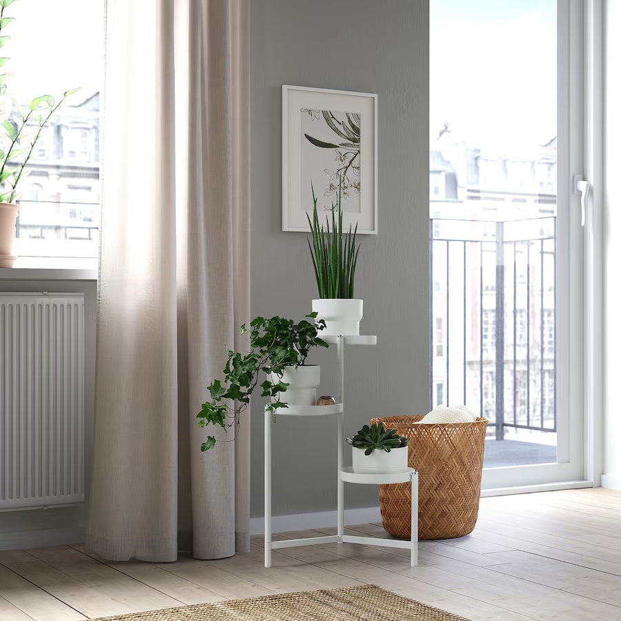 Shelves/Different Levels Plant Stand, Indoor & outdoor- white (58 cm)