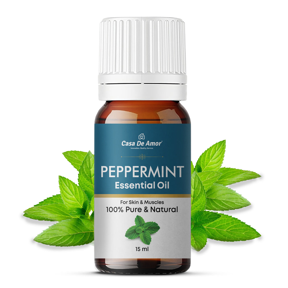Casa De Amor Peppermint Oil,Natural Ideal For Use In Aromatherapy For Skin & Muscles-15 ml