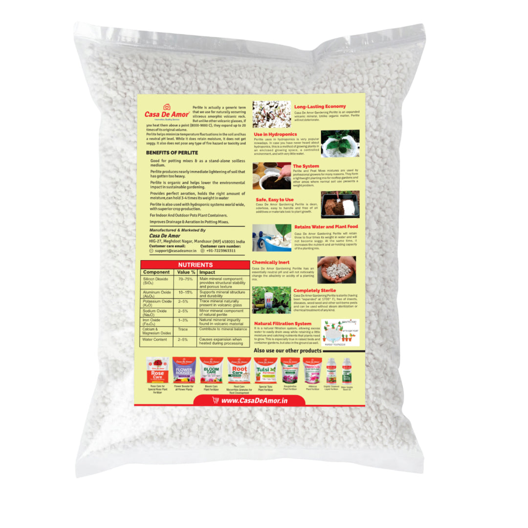 Perlite for Hydroponics & Horticulture Terrace Gardening Soil Conditioner (White)