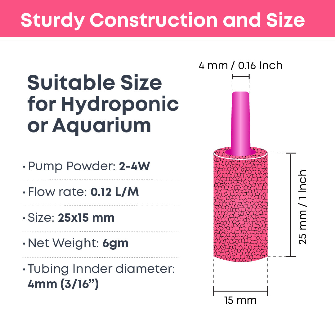 Casa De Amor 1 Inch Air Stone Cylinder Bubble Diffuser for Aquarium Fish Tank Air Pump Hydroponics