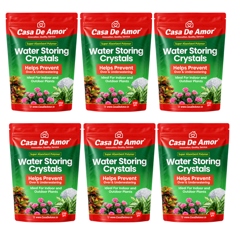 Casa De Amor Water Storing Crystals | Water Retaining Super Absorbent Polymer for Plant, Soil Mixing and Hydroponics Gardening, Lucky Bamboo plant