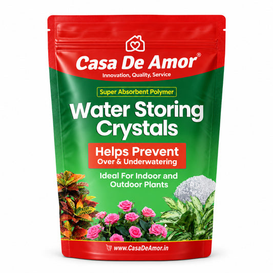 Casa De Amor Water Storing Crystals | Water Retaining Super Absorbent Polymer for Plant, Soil Mixing and Hydroponics Gardening, Lucky Bamboo plant