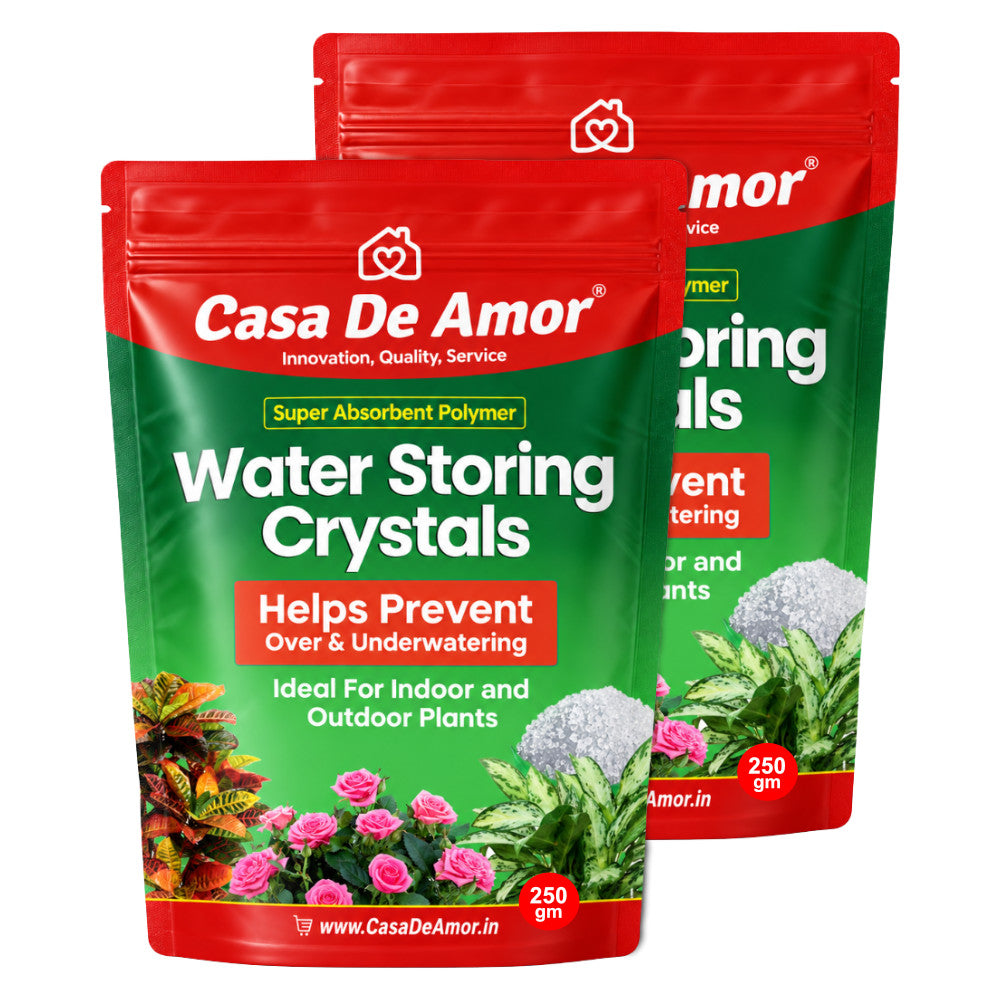Casa De Amor Water Storing Crystals | Water Retaining Super Absorbent Polymer for Plant, Soil Mixing and Hydroponics Gardening, Lucky Bamboo plant