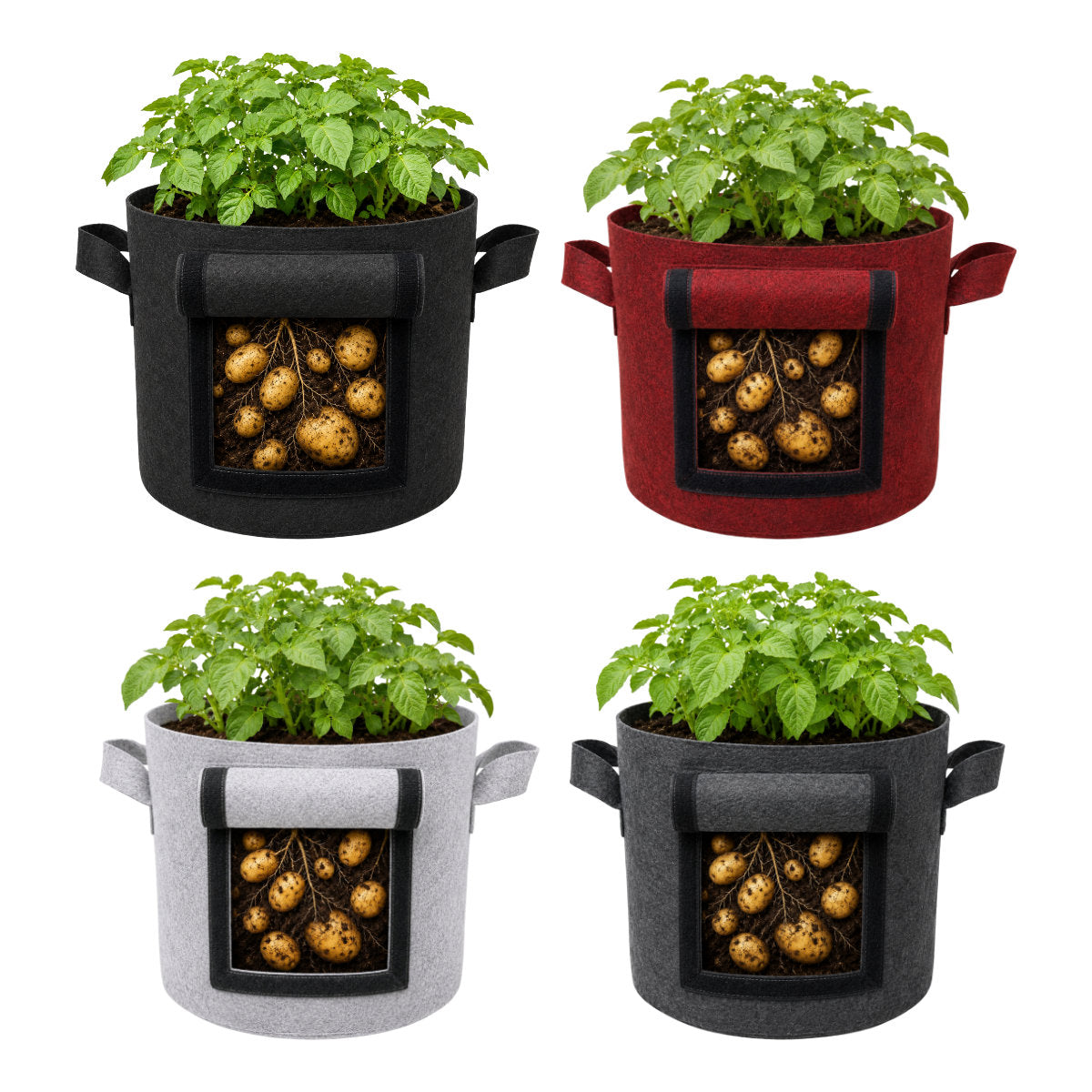 Casa De Amor 400 GSM Geo Fabric Potato Grow Bag with Harvest Window – 15x12 Inch