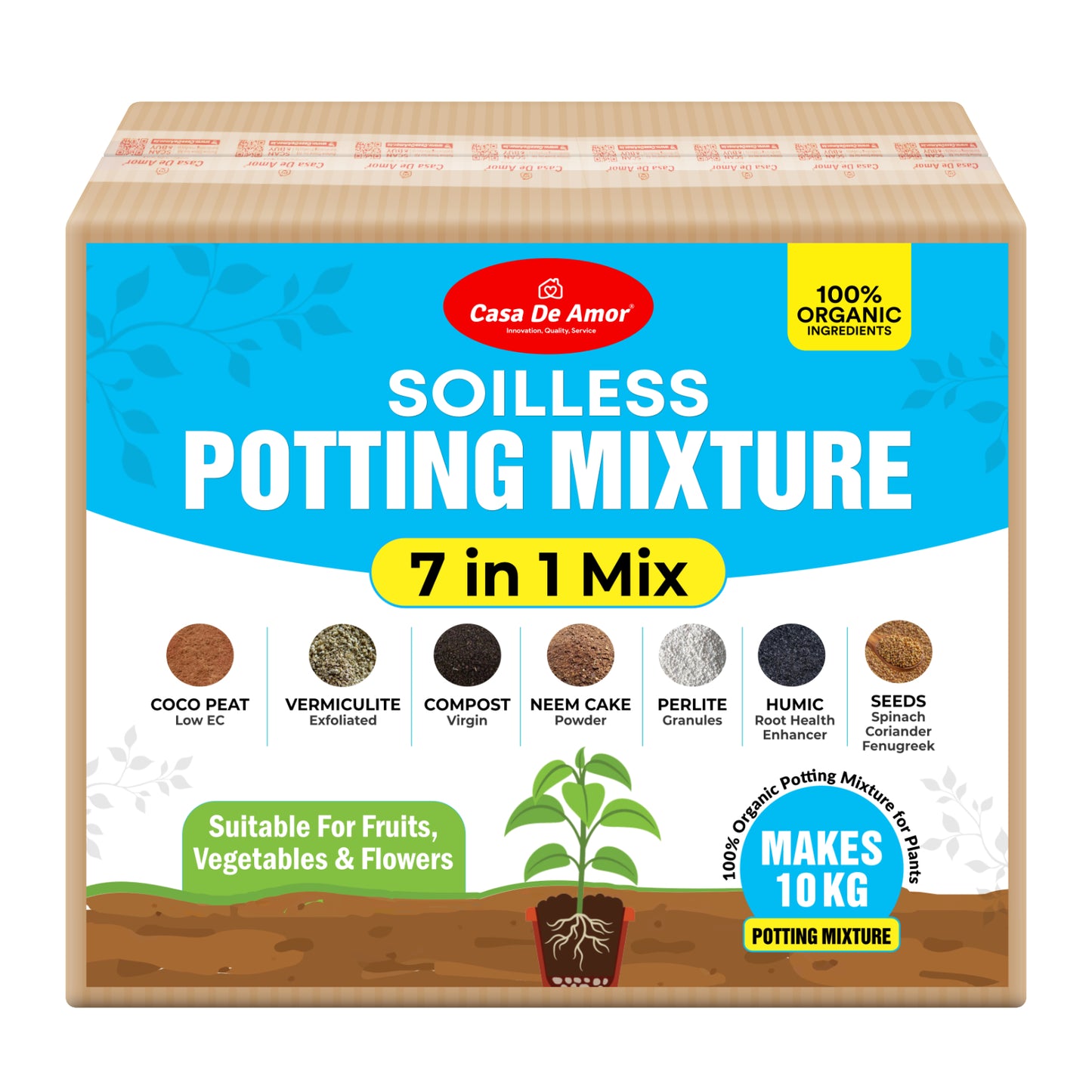 Casa De Amor 7-in-1 Potting Soil Mixture Makes Potting Soil for Plants