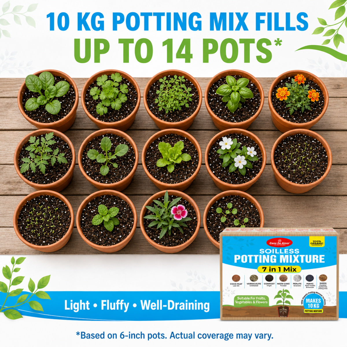 Casa De Amor 7-in-1 Potting Soil Mixture Makes Potting Soil for Plants