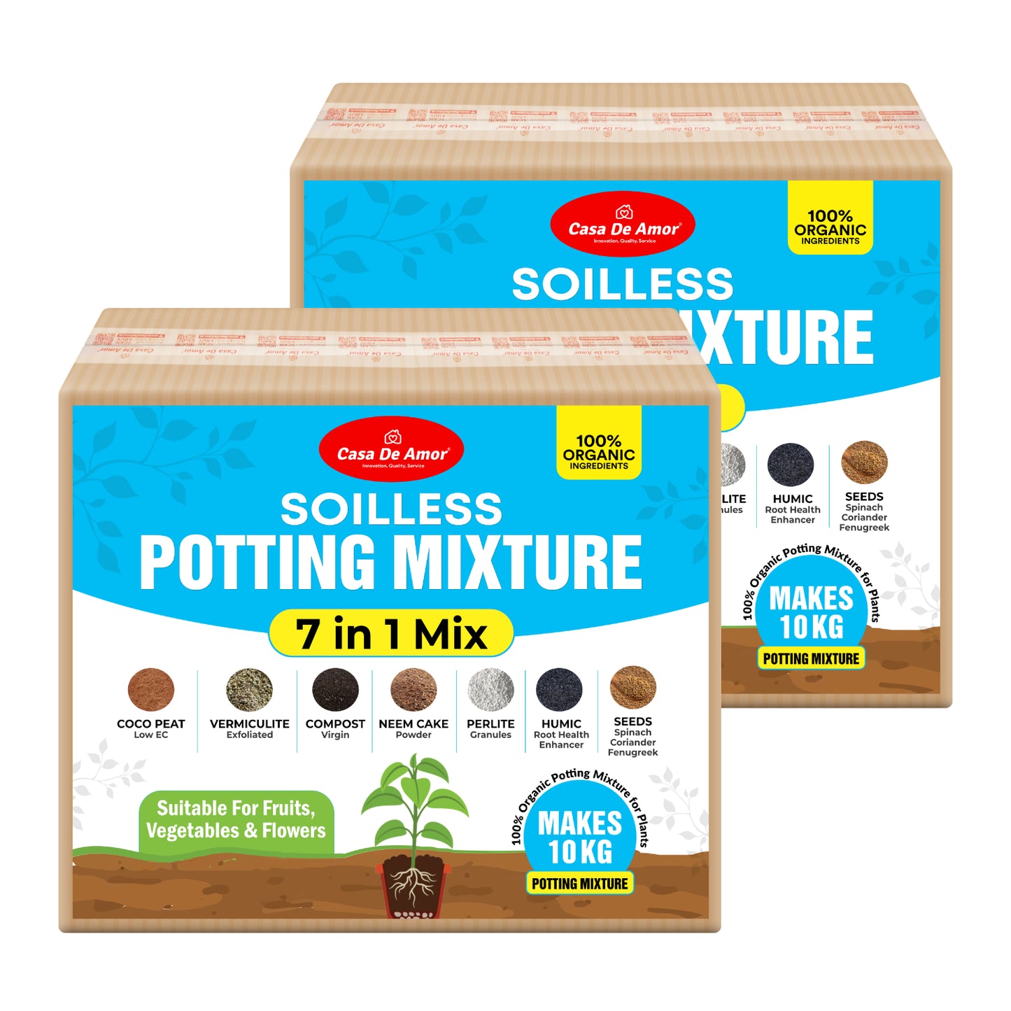 Casa De Amor 7-in-1 Potting Soil Mixture Makes Potting Soil for Plants