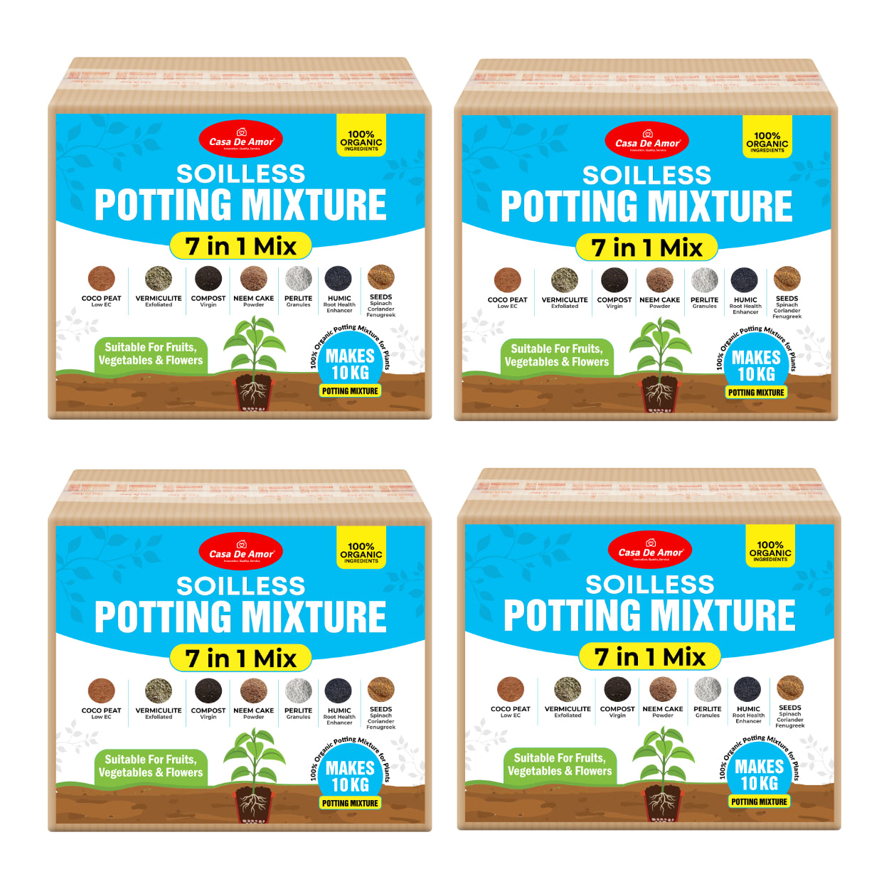 Casa De Amor 7-in-1 Potting Soil Mixture Makes Potting Soil for Plants