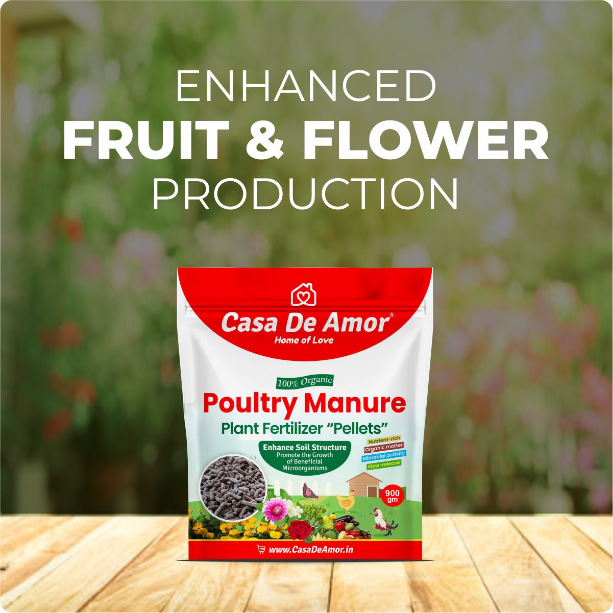 Casa De Amor Poultry Manure Organic Fertilizer Pellets | Sustainable and Nutrient-rich Solution for Plants