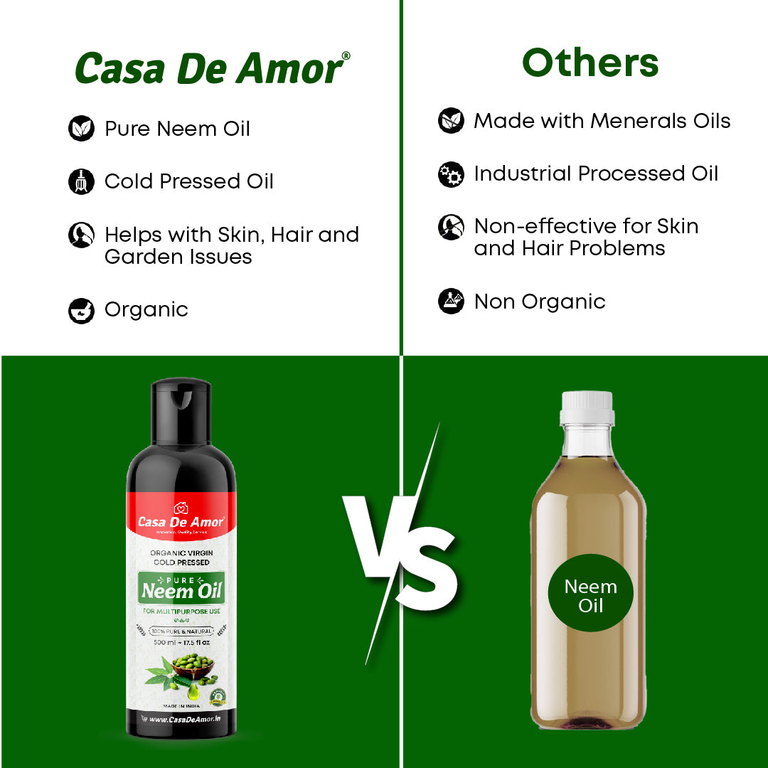 Casa De Amor 100% Pure Cold Pressed Neem Oil for Hair and Skin Care (Multipurpose Use)
