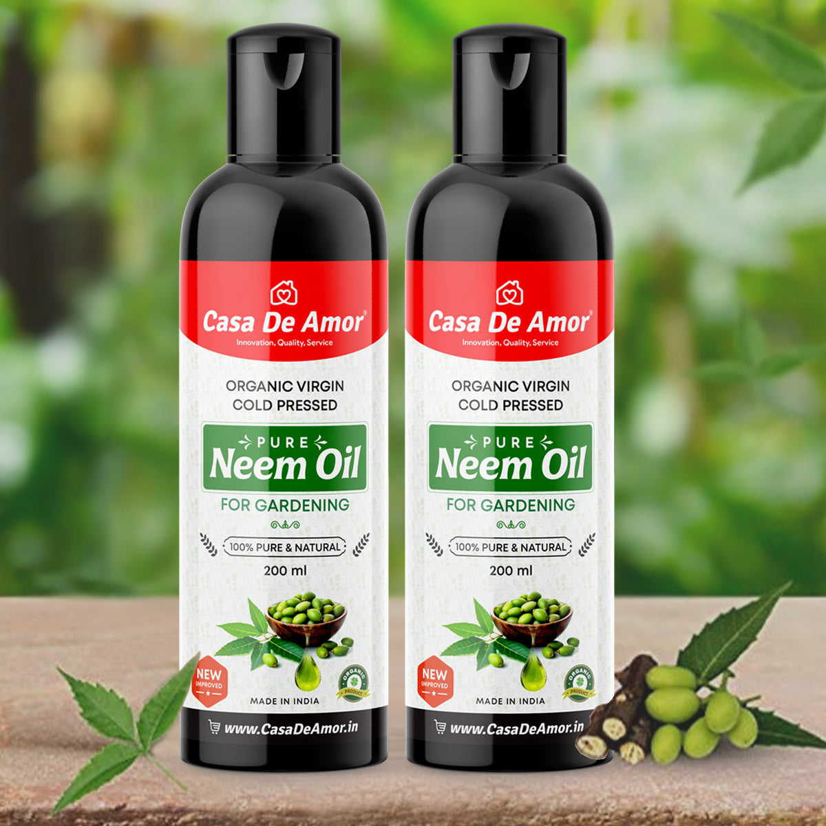 Casa De Amor Organic Cold Pressed, Pure Neem Oil For Spray On Plants & Garden