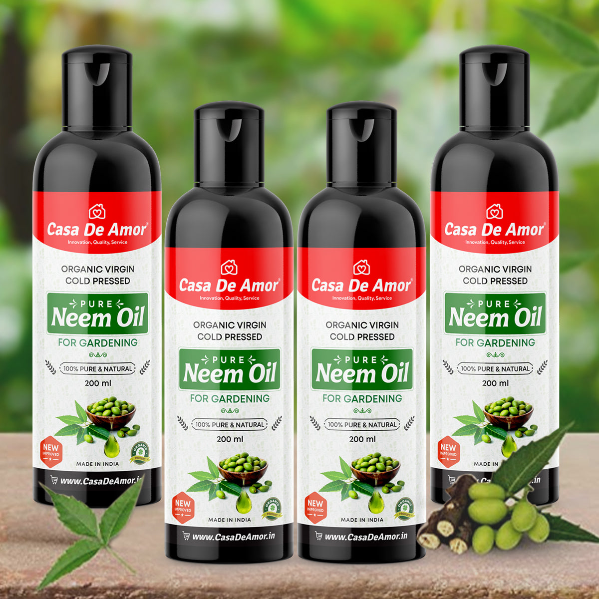 Casa De Amor Organic Cold Pressed, Pure Neem Oil For Spray On Plants & Garden