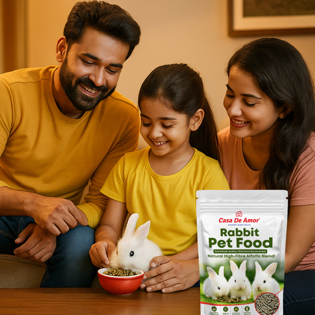 Casa De Amor Premium Rabbit Food Pellets | Complete & Balanced Nutrition with Natural Fiber | Healthy Digestible Pellets for All Rabbits & Small Pets
