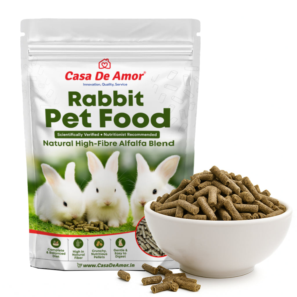 Casa De Amor Premium Rabbit Food Pellets | Complete & Balanced Nutrition with Natural Fiber | Healthy Digestible Pellets for All Rabbits & Small Pets