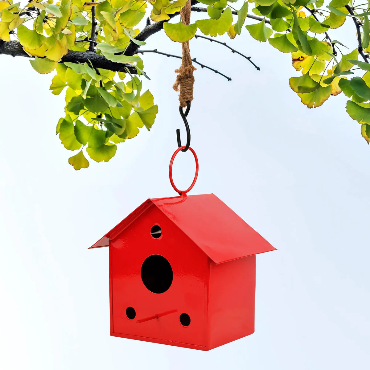 Casa De Amor Metal Hanging Bird House & Feeder for Gardens