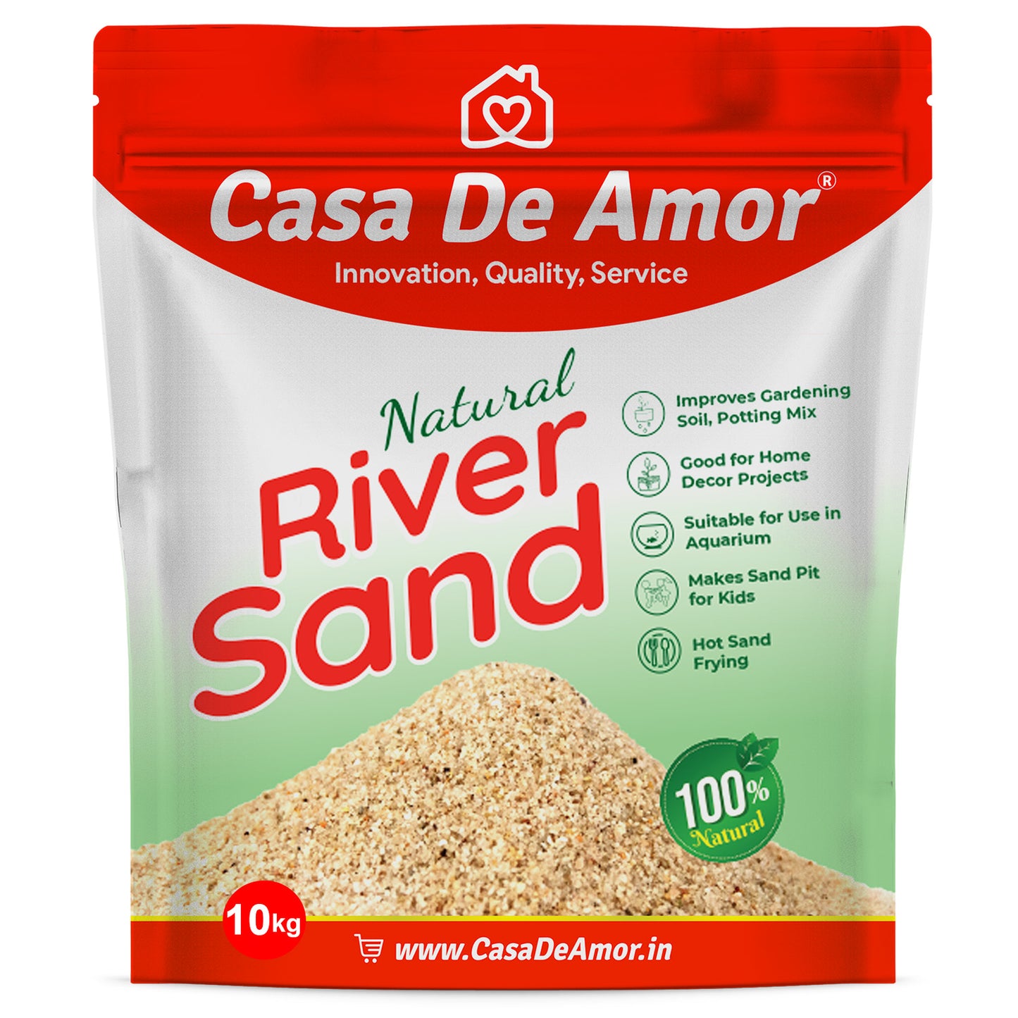 Casa De Amor Natural River Sand | Aquarium Sand Substrate | Pure Organic Plants Soil Mix Additive Adenium Cactus Succulent Bonsai | Use in Havan Pujan