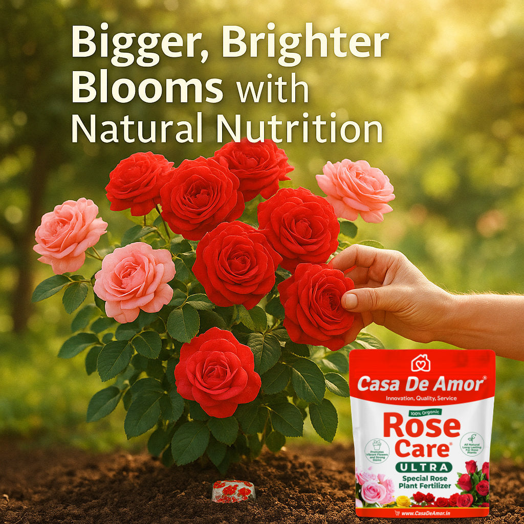Casa De Amor Organic Rose Care Ultra Fertilizer – for Rose Plants | 100% Natural, Boosts Flowering 40%