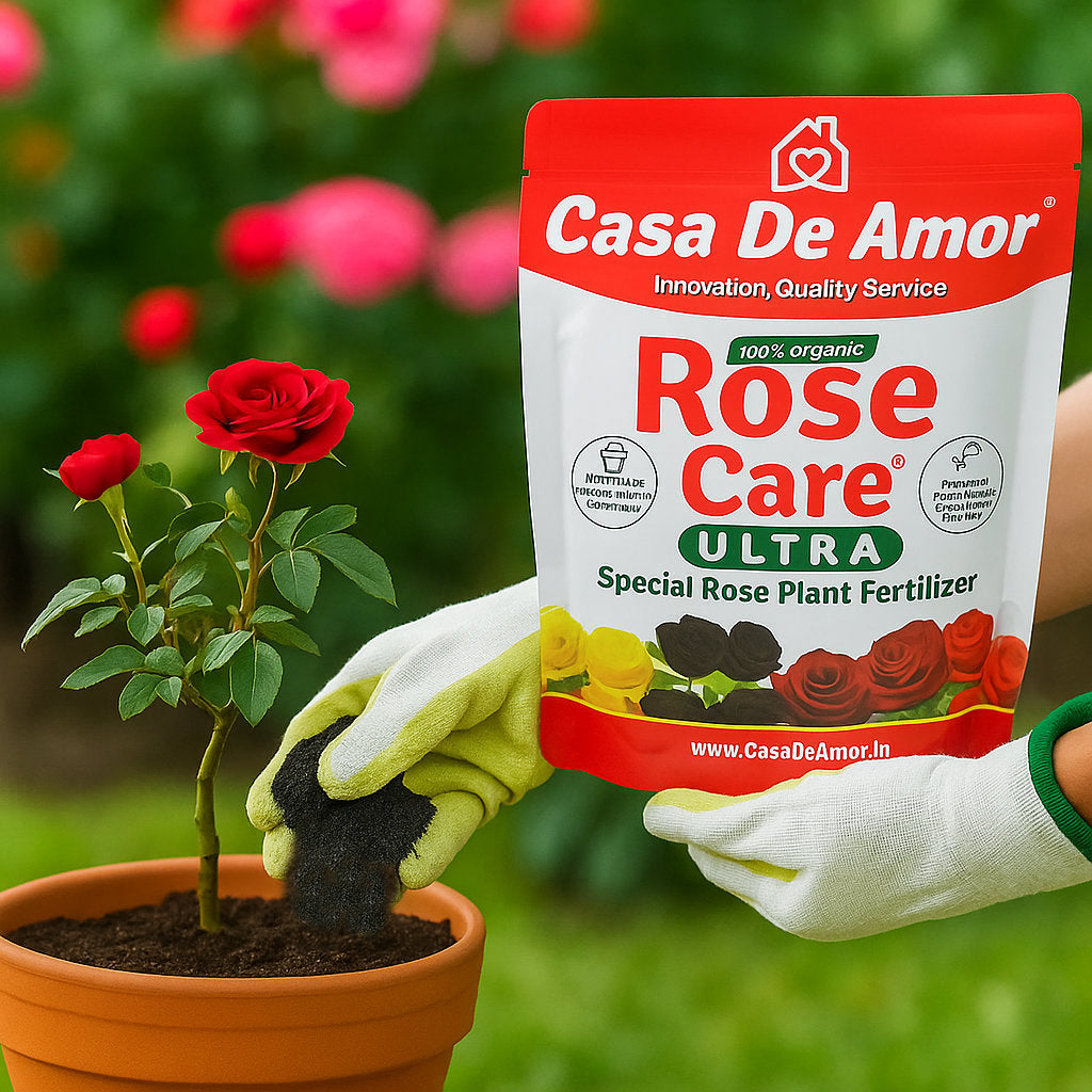 Casa De Amor Organic Rose Care Ultra Fertilizer – for Rose Plants | 100% Natural, Boosts Flowering 40%