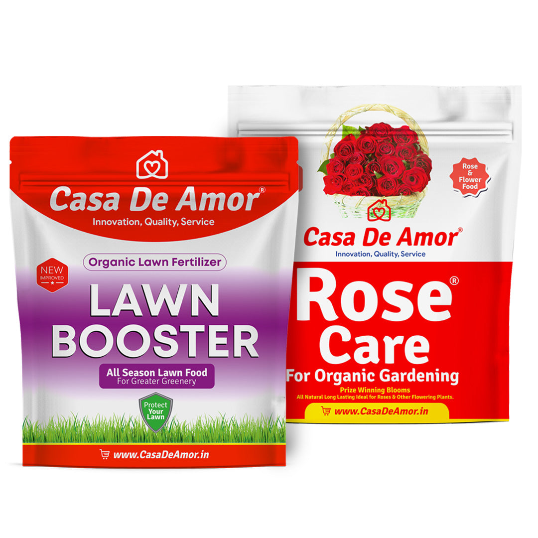 Casa De Amor Special Combo Pack-Organic Rose Care (900 gm)+Organic Lawn Booster (900 gm)