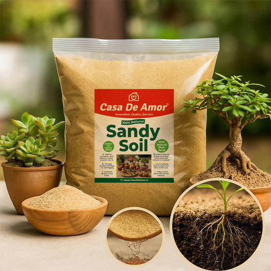 Casa De Amor Sandy Soil - 5kg (Fine River Sand) for Succulents, Cactus, Adenium, Bonsai & Garden Use