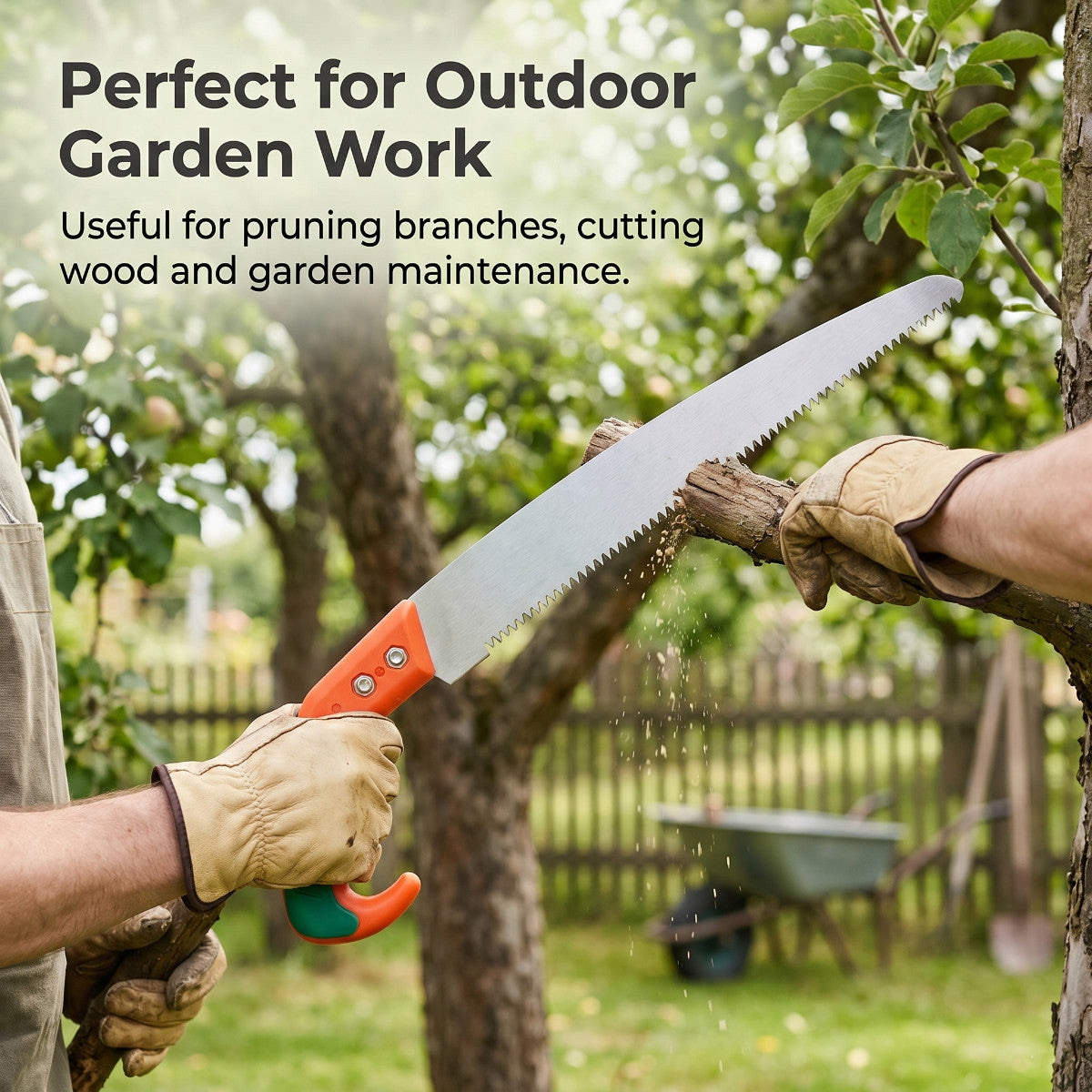 Casa De Amor Garden Pruning Saw 16 Inch, Heavy Duty Hand Saw with Sharp Steel Blade for Tree Branch, Wood Cutting, Pruning, Farming & Outdoor Gardening Use